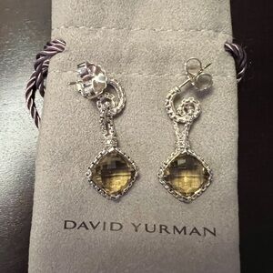 David Yurman Citrine Box Chain Dangle Drop Earrings
